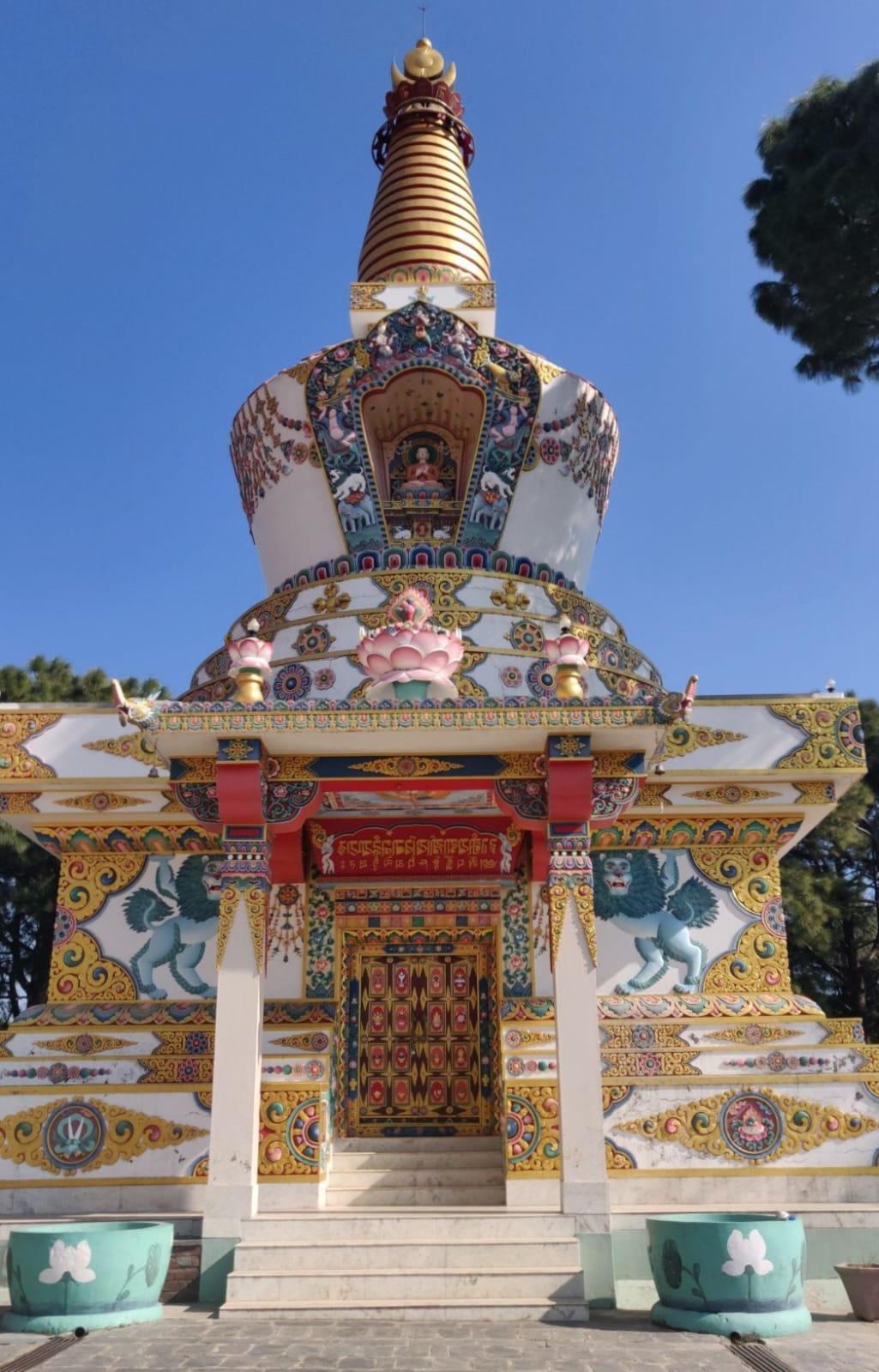 Dorzong Monastery in the Kangra Valley, a traditional Tibetan Buddhist monastery near Dharamshala