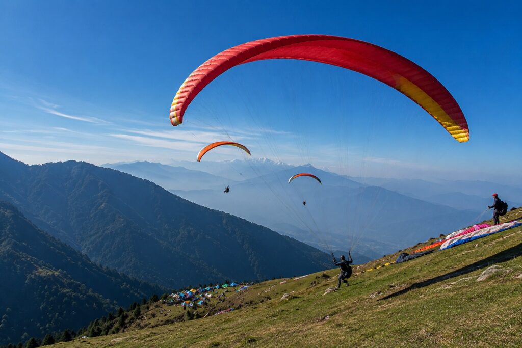 Best places to visit in Dharamshala for adventure activities including paragliding near Bir Billing