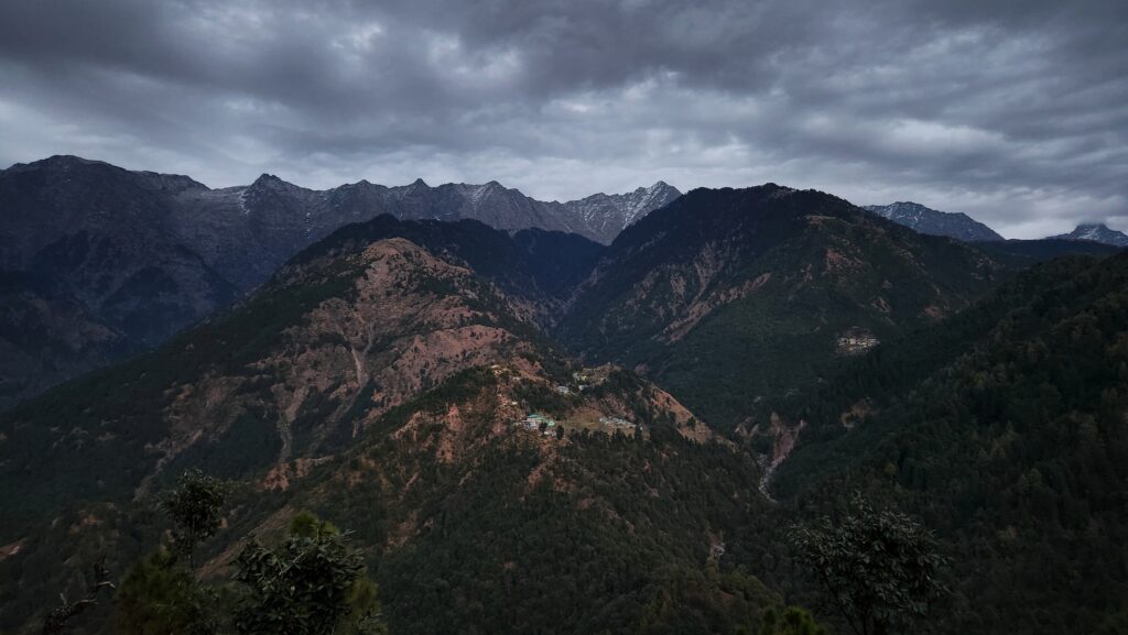 View of the Dhauladhar mountain range from Naddi View Point near Dharamshala