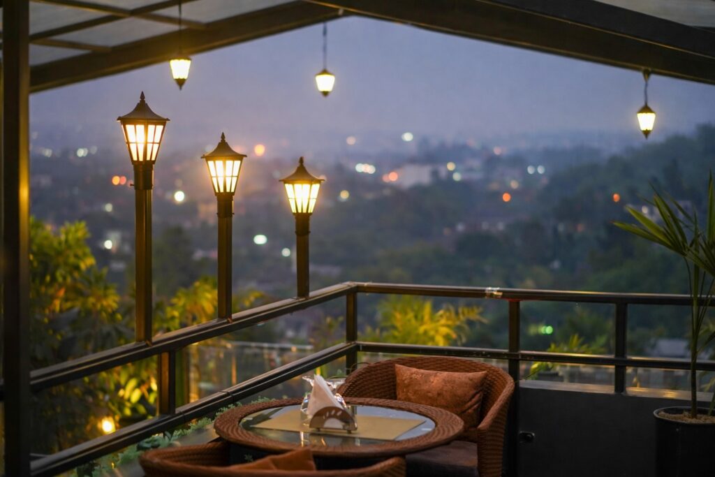 best cafes in Dharamshala with mountain views rooftop cafe setting