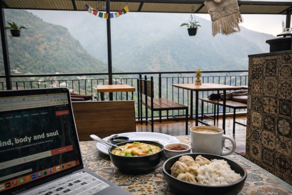 cost of living in Dharamshala seen through cafe food and remote work lifestyle in the mountains