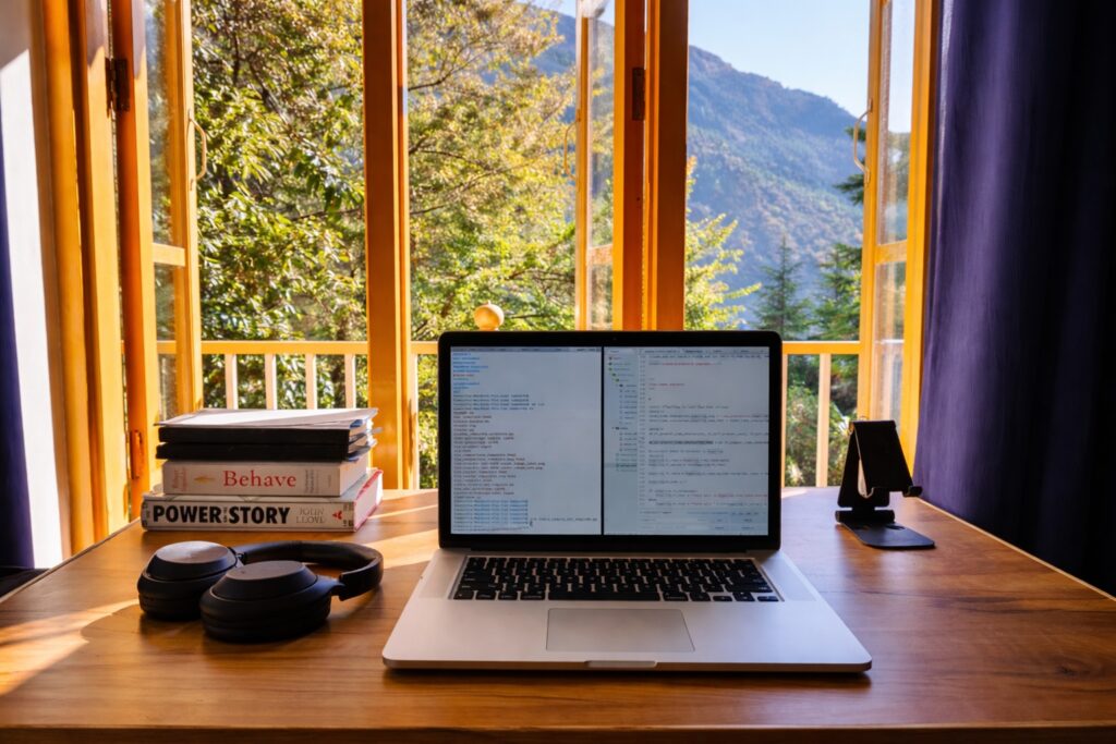 cost of living in Dharamshala seen through remote work setup with mountain view workspace