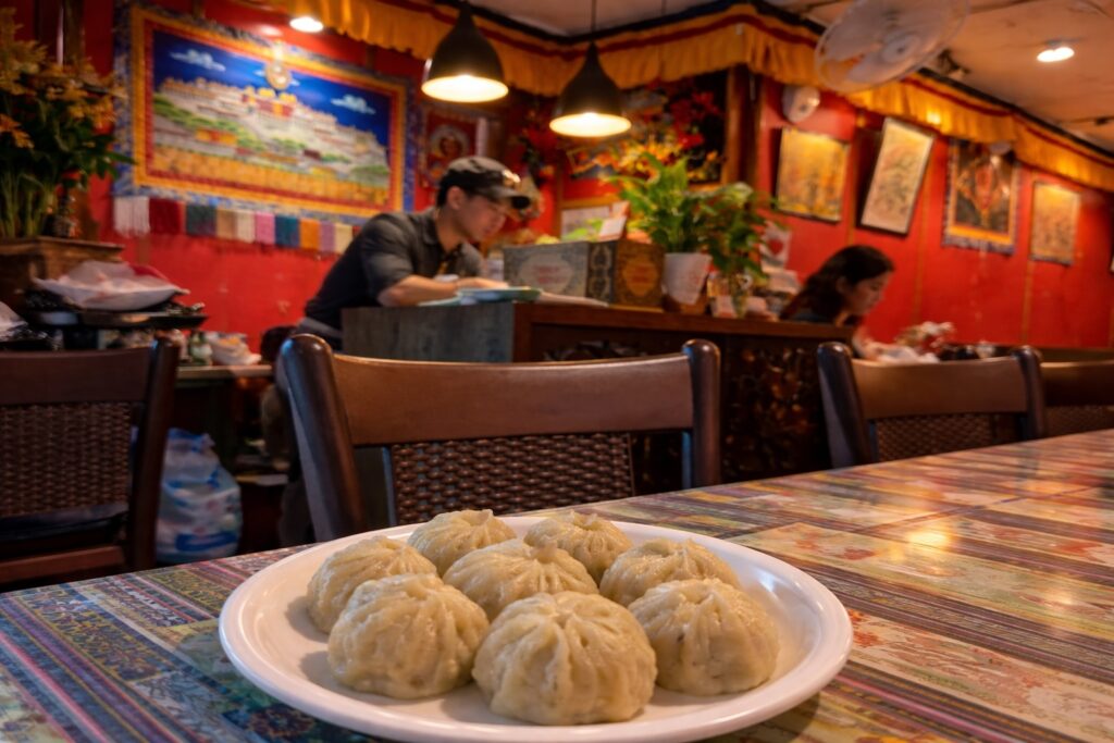 solo female traveller Dharamshala cafe momos Tibetan restaurant
